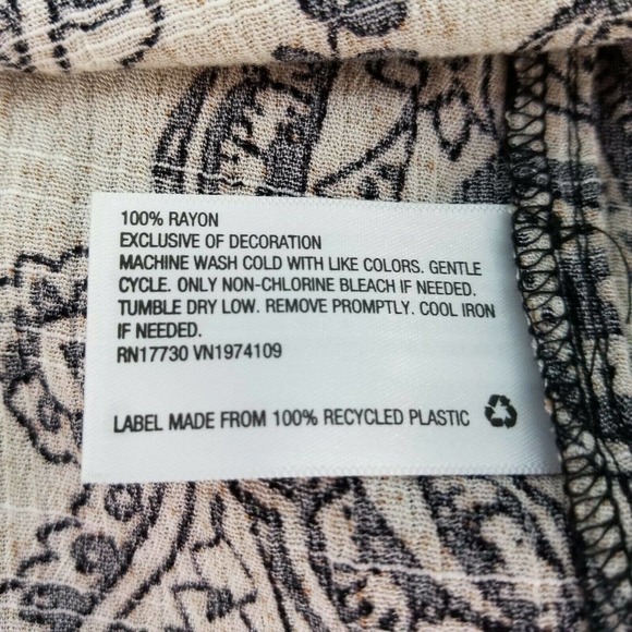 Knox Rose NWOT Floral Paisley Tunic Top Long Slv Beige Boho Lace Romantic Small - Picture 8 of 9